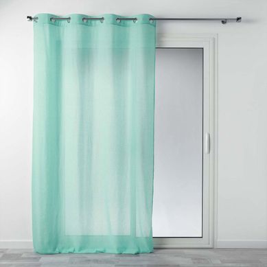 Rideau Voilage À Oeillets "mitsy" 140x240cm Bleu Ciel