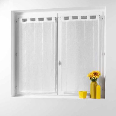 Paire De Voilages "linahe" 45x160cm Blanc