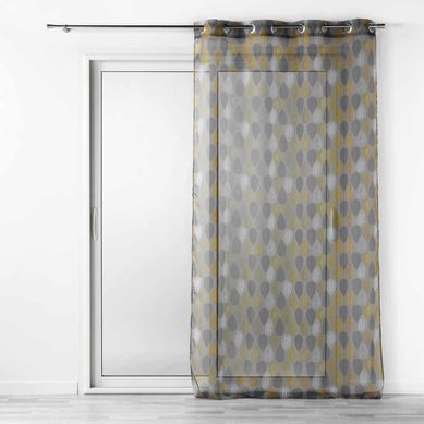 Rideau Voilage "palpito" 140x240cm Anthracite et Jaune