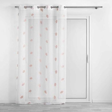 Rideau Voilage À Oeillets "ariella" 140x280cm Blanc et Rose Rideau Voilage À Oeillets "ariella" 140x280cm Blanc et Rose