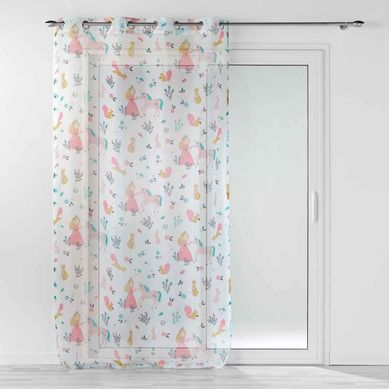 Rideau Voilage "princesse Licorne" 140x240cm Blanc