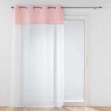 Rideau Voilage Phosphorescent "moonlight" 140x280cm Rose