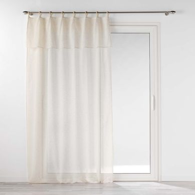 Voilage À Volant Et Oeillets En Bois - 140x240 Cm - Beige
