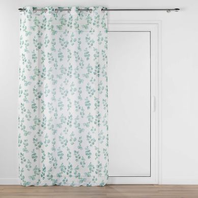 Voilage à Motif Feuillage - 140x240 Cm - Vert