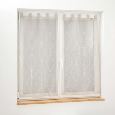 Paire De Voilages Brodés "galactee" 60x90cm Taupe
