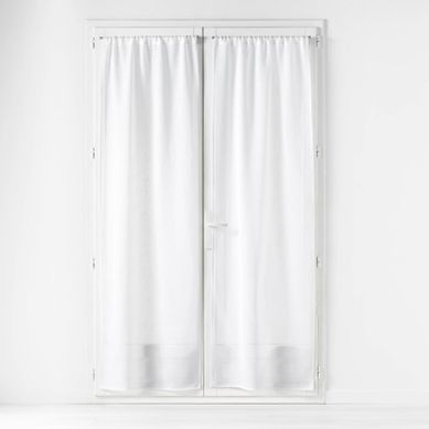 Paire De Grands Rideaux - Effet Lin - 70x200 Cm - Blanc