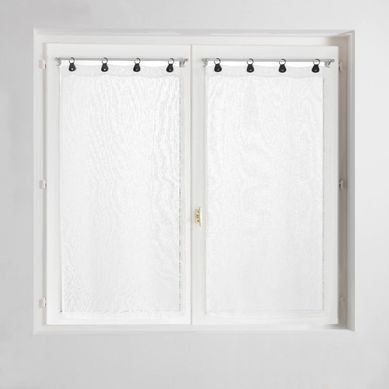 Paire De Voilages À Anneaux "linka" 60x120cm Blanc