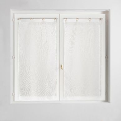 Paire De Voilages À Oeillets "minalisa" 60x160cm Blanc