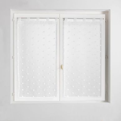 Paire De Voilages À Passants "pompinou" 60x120cm Blanc