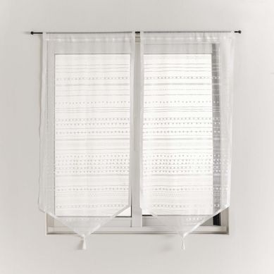Paire De Voilage À Pompons "celine" 90x160cm Blanc Paire De Voilage À Pompons "celine" 90x160cm Blanc