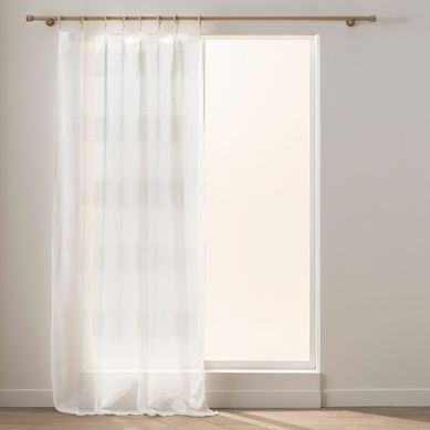 Rideau Voilage À Oeillets En Bois "dalton" 140x240cm Blanc