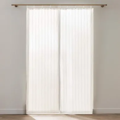 Paire De Voilages À Anneaux "lignis" 70x200cm Blanc