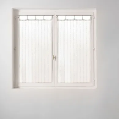 Paire De Voilages À Anneaux "lignis" 60x160cm Blanc