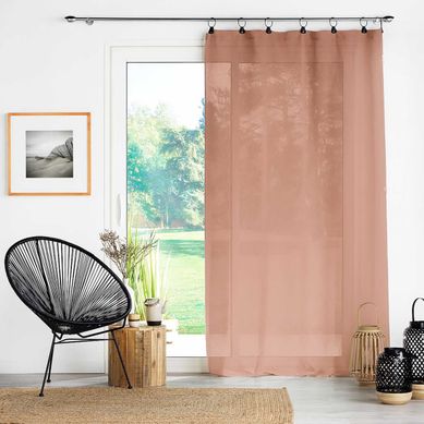 Rideau Voilage À Anneaux "linka" 140x240cm Rose Blush