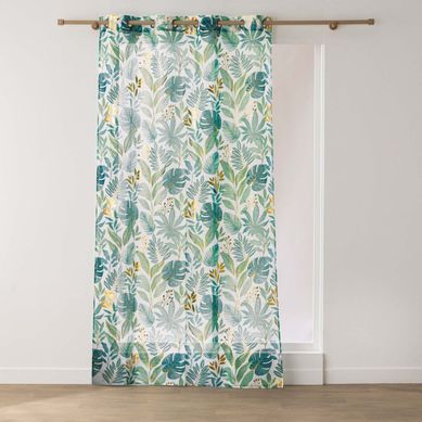 Rideau Voilage Imprimé "aloha" 140x280cm Vert