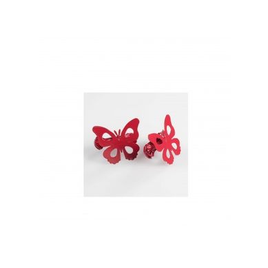 Paire D'embrasses "papillon" À Pince - 7 X 5.8 Cm - Rouge