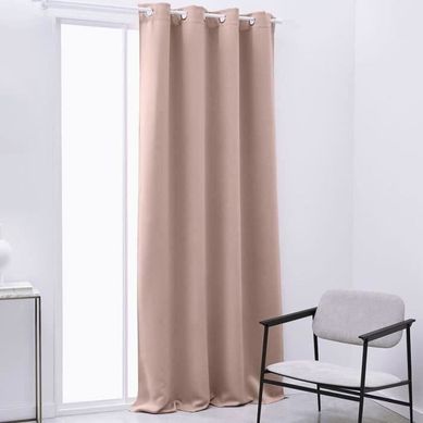 Rideau Occultant Double-voile Rose 140 X 240 Cm (95%) Passe-tringle