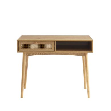 Bureau Secrétaire SMART Baïta - 90cm Gris Et Chêne, Parfait Pour Optimiser L'espace
