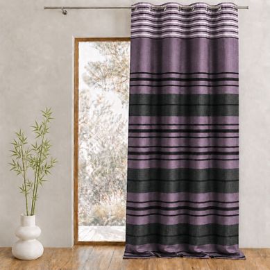 Rideau Shantung Rayure Chenille - 140x260 Cm - Prune Rideau Shantung Rayure Chenille - 140x260 Cm - Prune