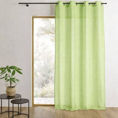 Voilage À Fines Rayures Prêt À Poser - 140x240 Cm - Vert Clair