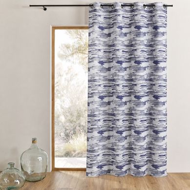 Rideau Isolant Thermique Et Sonore Motif Camouflage - 140x260 Cm - Bleu