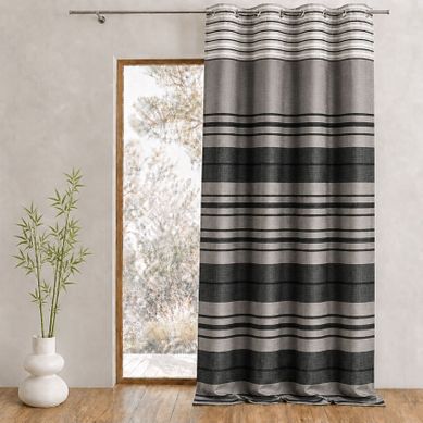 Rideau Shantung Rayure Chenille - 140x260 Cm - Taupe