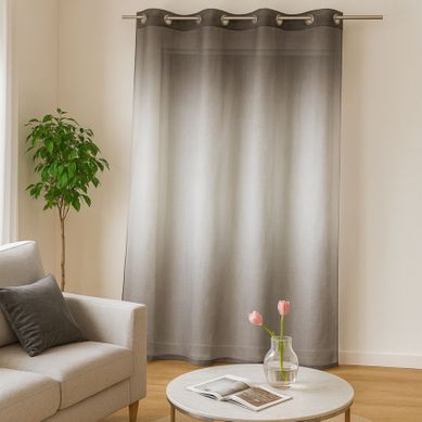 Voilage Tie And Dye Coloré - 140x240 Cm - Gris Anthracite