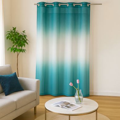 Voilage Tie And Dye Coloré - 140x240 Cm - Turquoise