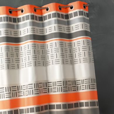 Rideau Obscurcissant En Jacquard Design À Rayures Horizontales - 140x260 Cm - Orange