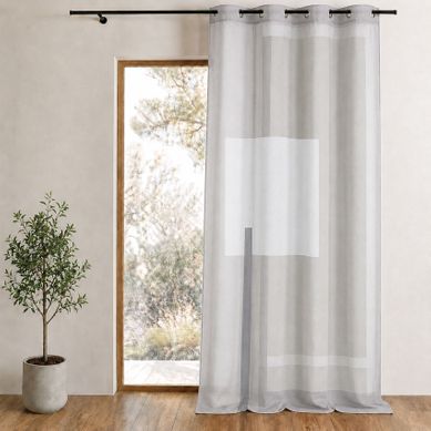 Voilage Imprimé À Motifs Graphiques - 135x240 Cm - Beige