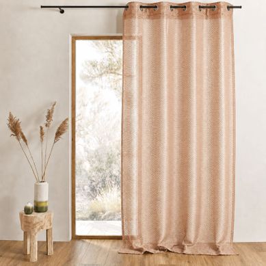 Voilage Organza - Effet Résille - 140x260 Cm - Terracotta