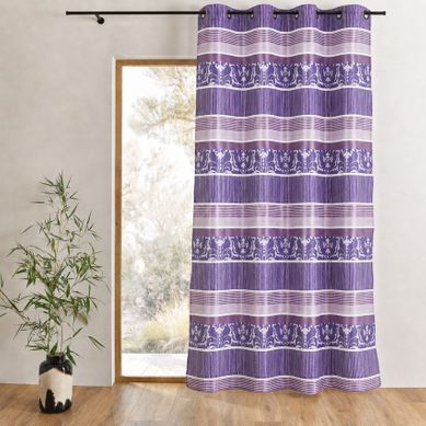 Rideau Occultant Jacquard À Rayures Horizontales Colorées - 140x260 Cm - Vieux Rose
