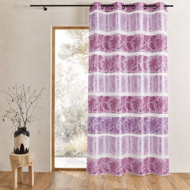 Rideau Occultant En Jacquard À Rayures Horizontales - 140x260 Cm - Fuchsia Rideau Occultant En Jacquard À Rayures Horizontales - 140x260 Cm - Fuchsia
