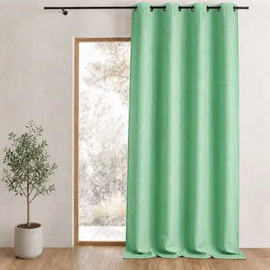Rideau Occultant Isolant Thermique Uni Avec Doublure Polaire - 140x260 Cm - Vert Clair Rideau Occultant Isolant Thermique Uni Avec Doublure Polaire - 140x260 Cm - Vert Clair