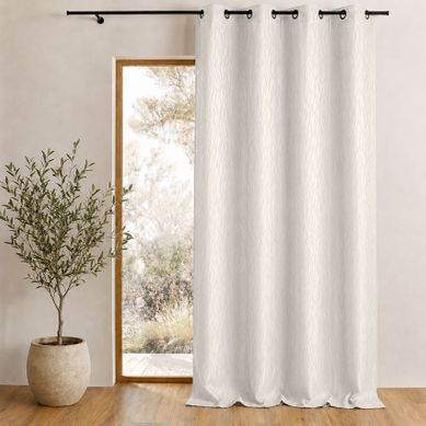 Rideau Tamisant En Jacquard Imprimé - 135x260 Cm - Ivoire