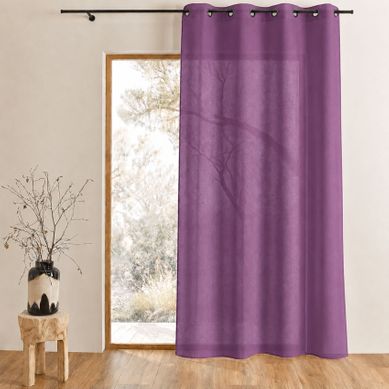 Voilage Léger Semi-transparent À Bas Plombé - 140x240 Cm - Prune Voilage Léger Semi-transparent À Bas Plombé - 140x240 Cm - Prune