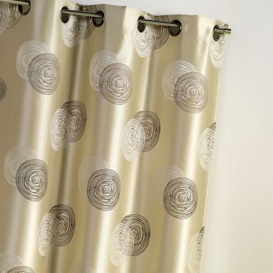 Rideau Jacquard 'ronds Superposés' - 140x260 Cm - Beige