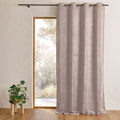 Rideau Obscurcissant Et Isolant Aspect Velours - 140x260 Cm - Beige