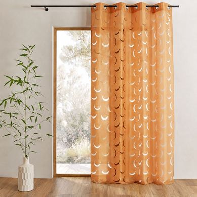 Rideau Taffetas Léger Motif Découpé Au Laser - 140x260 Cm - Cuivre