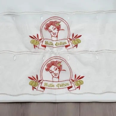 Modulable Brodé Provence - 58x220 Cm - Blanc