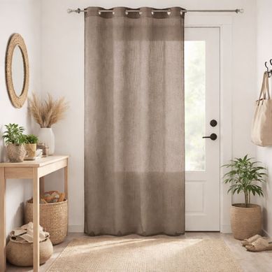 Voilage Uni Avec Fils De Lurex - 140x240 Cm - Taupe