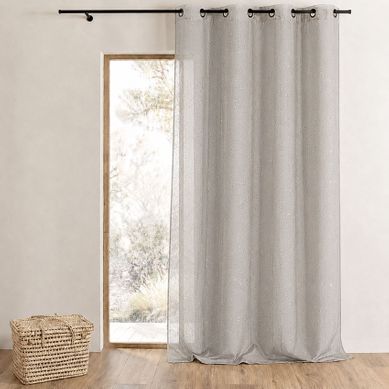 Voilage Imprimé Petits Points Colorés - 140x240 Cm - Beige