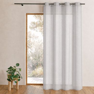 Voilage Uni Prêt À Poser - 140x250 Cm - Gris Clair Voilage Uni Prêt À Poser - 140x250 Cm - Gris Clair
