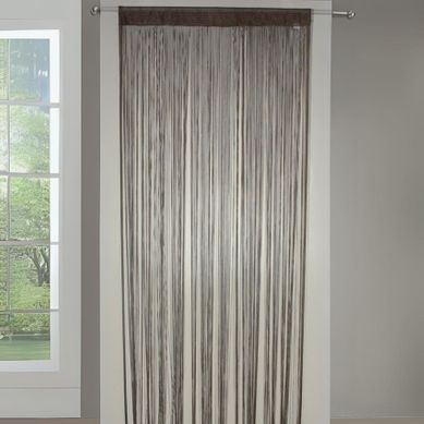 Rideau à Fils Spaghetti - 90x240 Cm - Taupe