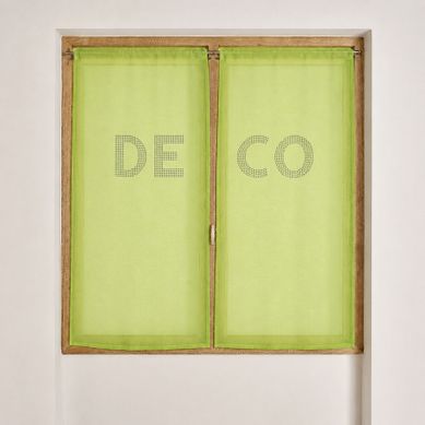 Paire De Voilages Avec Strass 'deco' - 60x130 Cm - Vert Clair