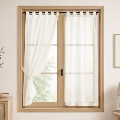 Paire De Voilages Unis Légers - 60x90 Cm - Ivoire Paire De Voilages Unis Légers - 60x90 Cm - Ivoire