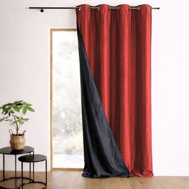 Rideau Réversible En Taffetas - 140x260 Cm - Rouge Orangé