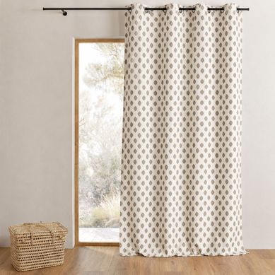 Rideau Jacquard À Motifs Arrondis Poids - 140x260 Cm - Marron Glacé