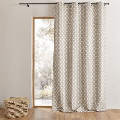 Rideau Jacquard À Motifs Arrondis Poids - 140x260 Cm - Taupe