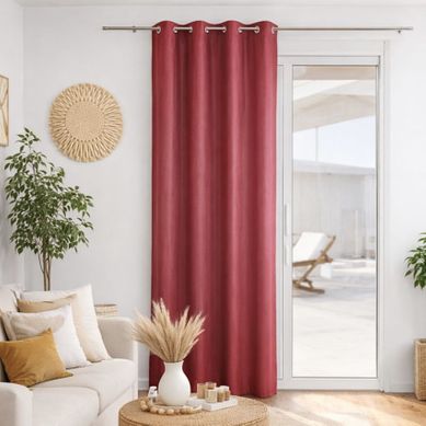 Rideau Voilage Microfibre Uni - 135x250 Cm - Bordeaux